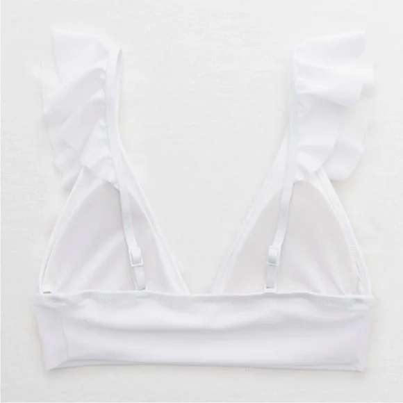 NWOT, Aerie longline white bikini top, Small - Picture 3 of 5